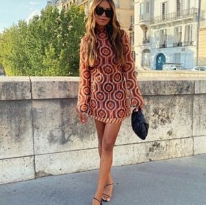 Zara printed organza dress